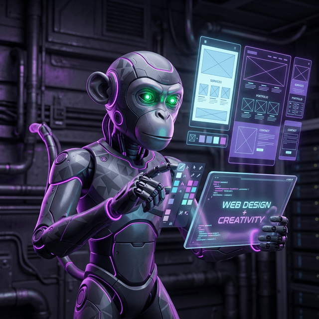 Web Design Cyber Monkey Mascot